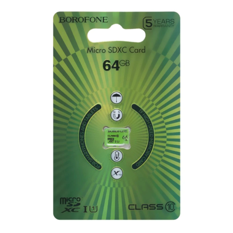 картинка SD карта BOROFONE 64ГБ 10 класс от магазина "мир Электроники"