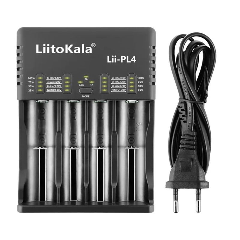 картинка Универсальное зарядное устройство LiitoKala Lii-PL4 для Li-Ion/NiMH аккумуляторов, 4 слота от магазина "мир Электроники"