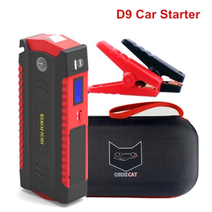 картинка Автомобильное аварийное пусковое, зарядное устройство D9 Car Starter 600А, Power Bank 16000 мАч от магазина "мир Электроники"