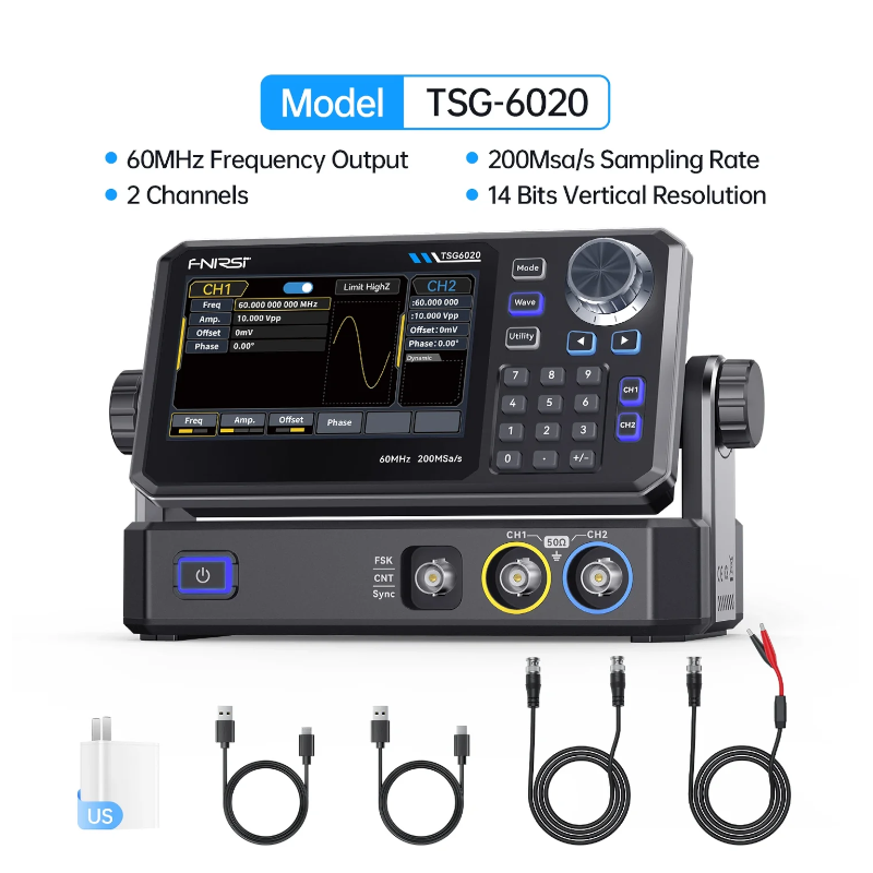 картинка Генератор сигналов FNIRSI TSG6020 Signal Generator, 2 канала, до 60 МГц от магазина "мир Электроники"