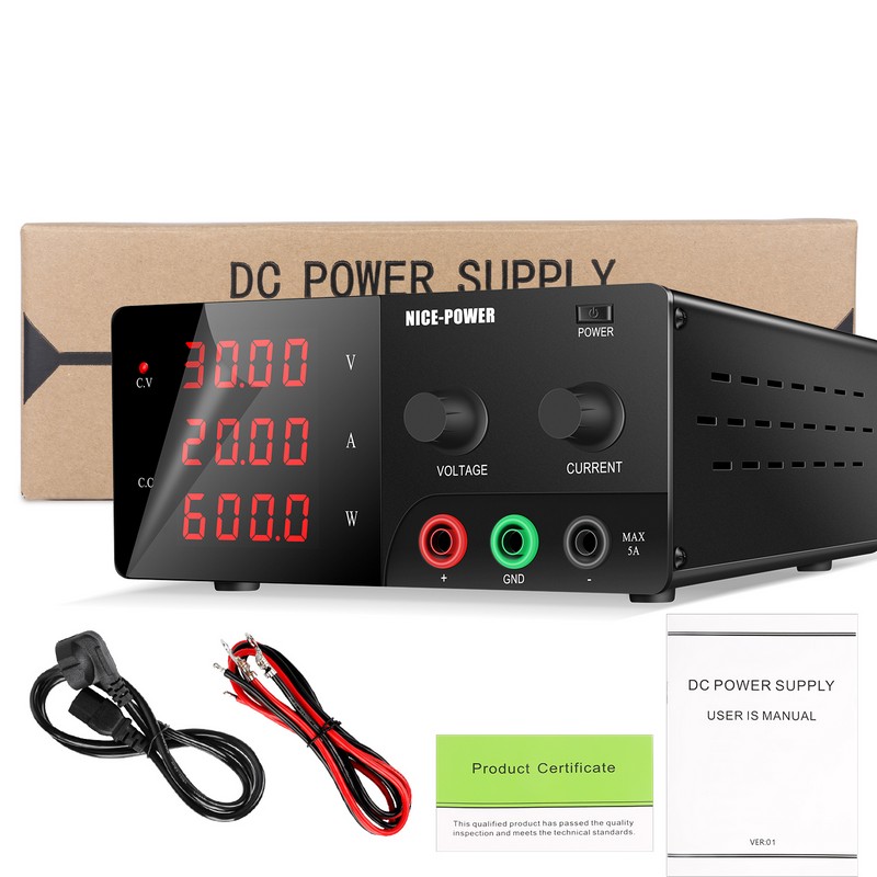 картинка Блок питания NICE R-SPS3020-232, 0-30В/20А, 3 индикатора, черный от магазина "мир Электроники"