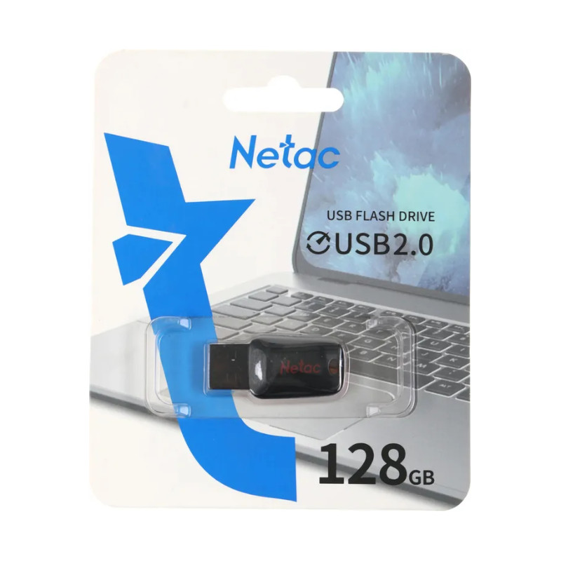 картинка Флешка Netac NT03U197N-128G-20BK 128GB, USB 2.0 от магазина "мир Электроники"
