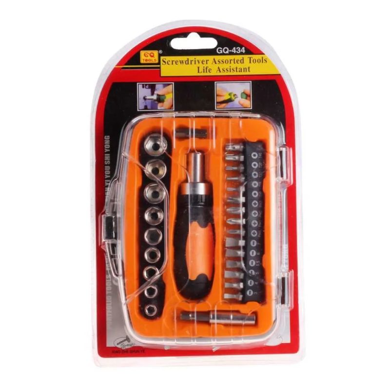 картинка Набор автомобильный GQ-434 Life Assistant с отвертка 9+15 насадок от магазина "мир Электроники"