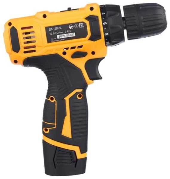 картинка Дрель шуруповерт ДА-12П-2К аккумуляторная 12В Li-ion (Код: ) от магазина "мир Электроники"