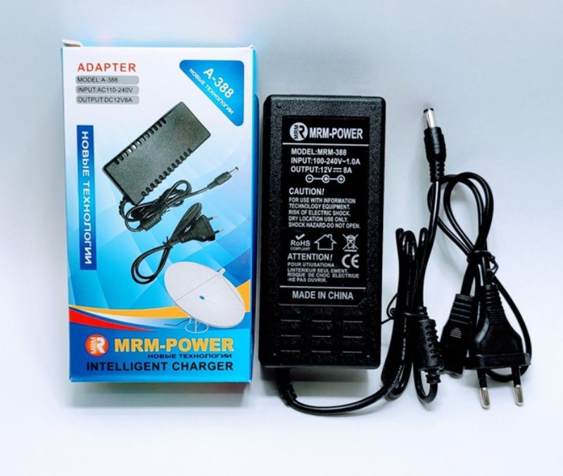 картинка Блок питания MRM POWER A-388, 12В/8А, 5.5×2.5 мм от магазина "мир Электроники"