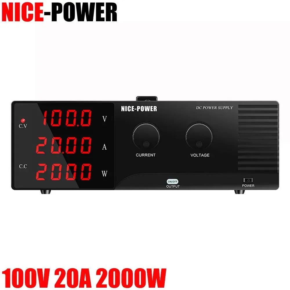 картинка Блок питания NICE POWER R-SPS10020-RS232, 0-100В/20А, 3 индикатора, черный от магазина "мир Электроники"