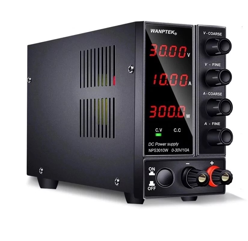 картинка Блок питания лабораторный Wanptek NPS3010W, 4 разряда, 0-30В/10А, черный от магазина "мир Электроники"