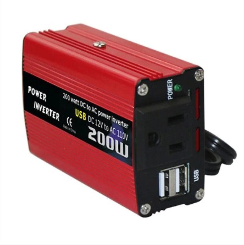 картинка Инвертор 12В на 220В 200Вт в импульсе, мод. синус от магазина "мир Электроники"