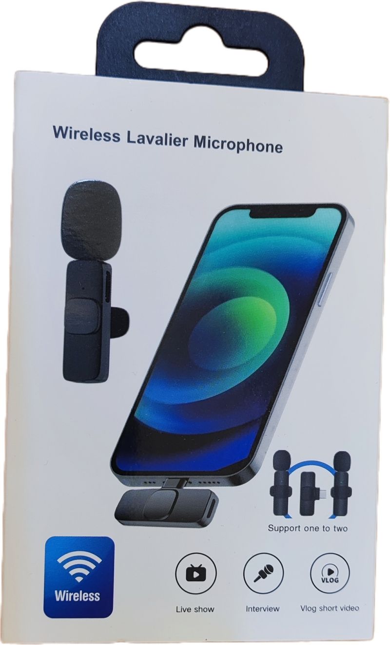 картинка Микрофон петличка беспроводной для IpHone, 2 микрофона от магазина "мир Электроники"