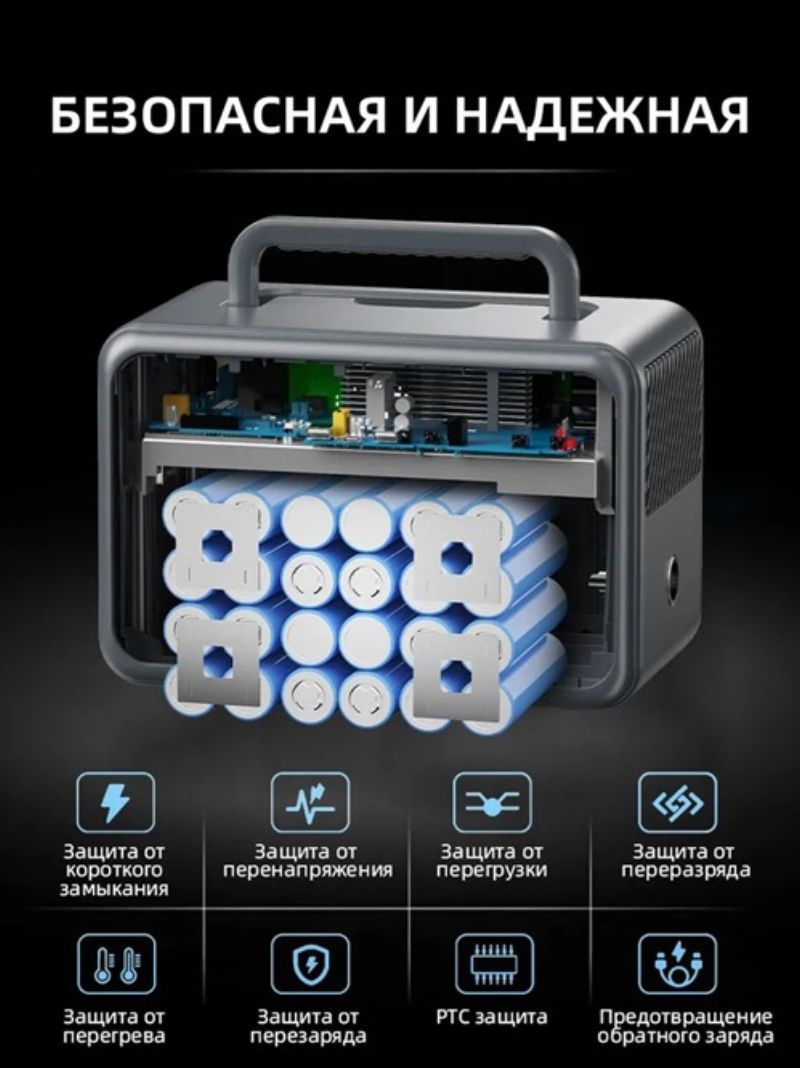 картинка Портативная электростанция CTECHI 600W, 384 Втч, 12,8В/30Ач, 600 Вт от магазина "мир Электроники"