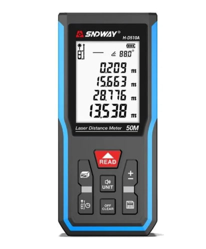 картинка Лазерный дальномер H-D510A до 50 м, угол наклона, Li-Ion аккумулятор, точность 2 мм от магазина "мир Электроники"