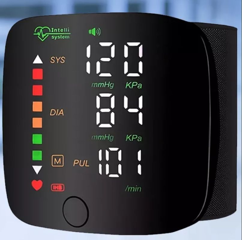 картинка Тонометр на запястье INTELLI SYSTEM автоматический цифровой, аккумулятор от магазина "мир Электроники"