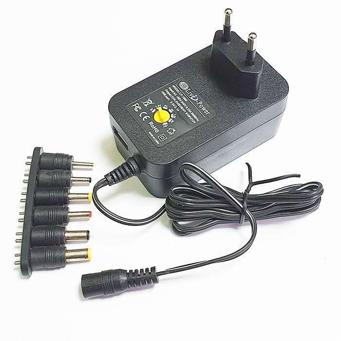 картинка Блок питания адаптер LP-1000 Евро, 30 Вт, USB, 3/4.5/5/6/9/12B, 6 адаптеров, шт. от магазина "мир Электроники"