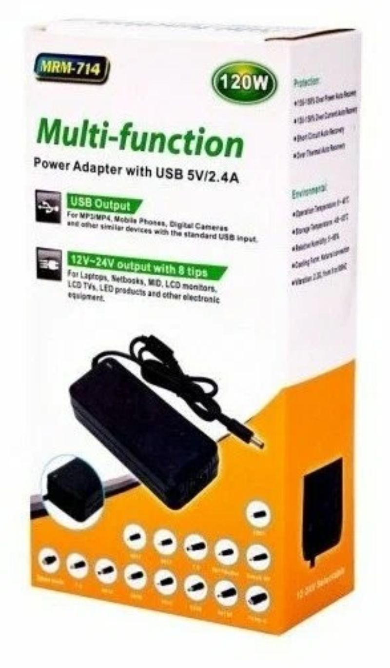 картинка Блок питания MRM-714 12-24В 6А/120Вт USB c адаптерами от магазина "мир Электроники"