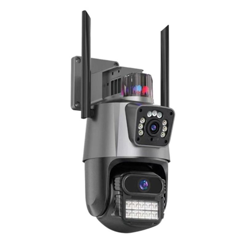 картинка Уличная двойная 4G IPS-V380-V21 камера, 3K 6MP (сим-карта), черная от магазина "мир Электроники"