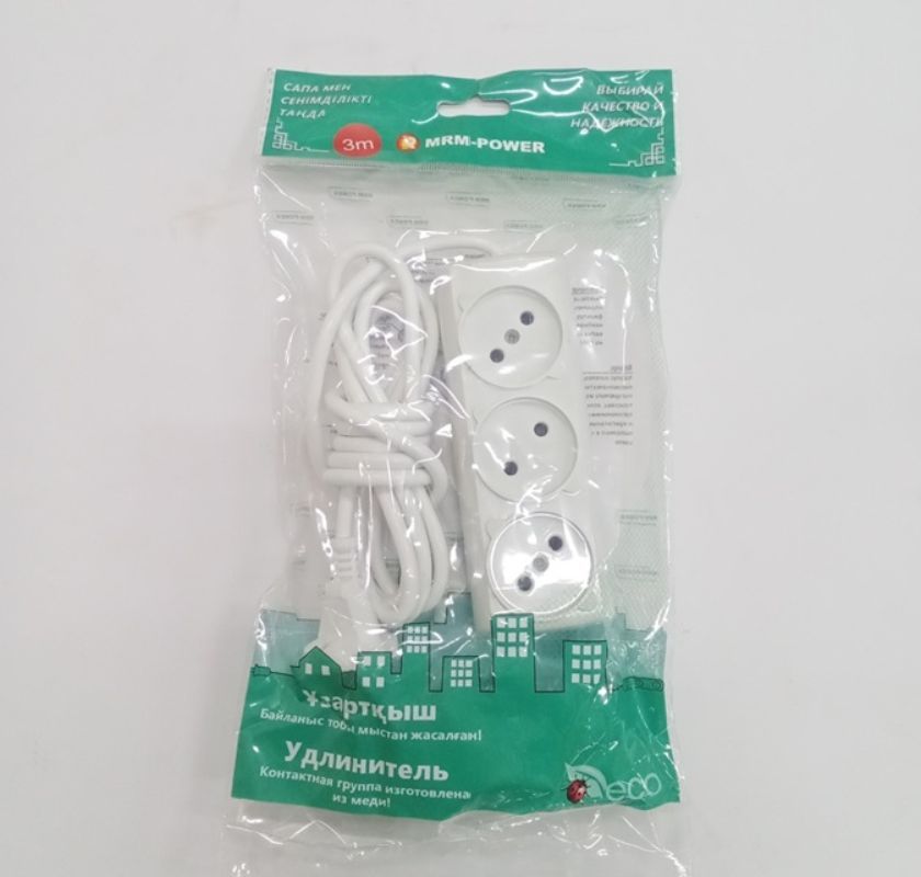 картинка Удлинитель MRM-POWER на 3 розетки, 3 м, без заземления от магазина "мир Электроники"