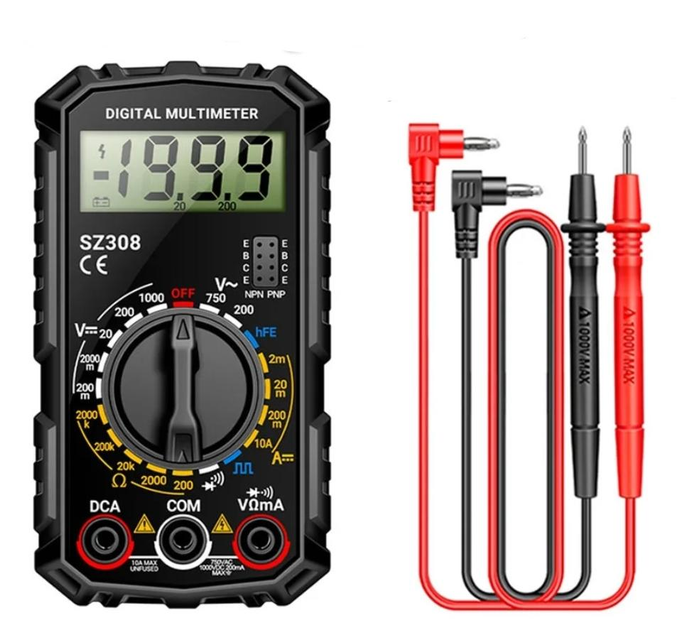 картинка Мультиметр тестер цифровой ANENG SZ308 черный от магазина "мир Электроники"