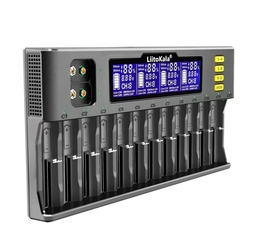 картинка Зарядное устройство LiitoKala Lii-S12 Li-Ion/NiMH 12 слотов от магазина "мир Электроники"