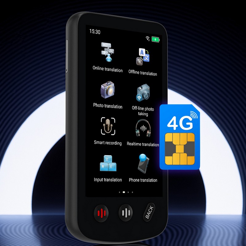 картинка Переводчик AI T27, WIFI, 4G, Android 7, 2/16 ГБ, 160/17 языков, 1500 мАч от магазина "мир Электроники"