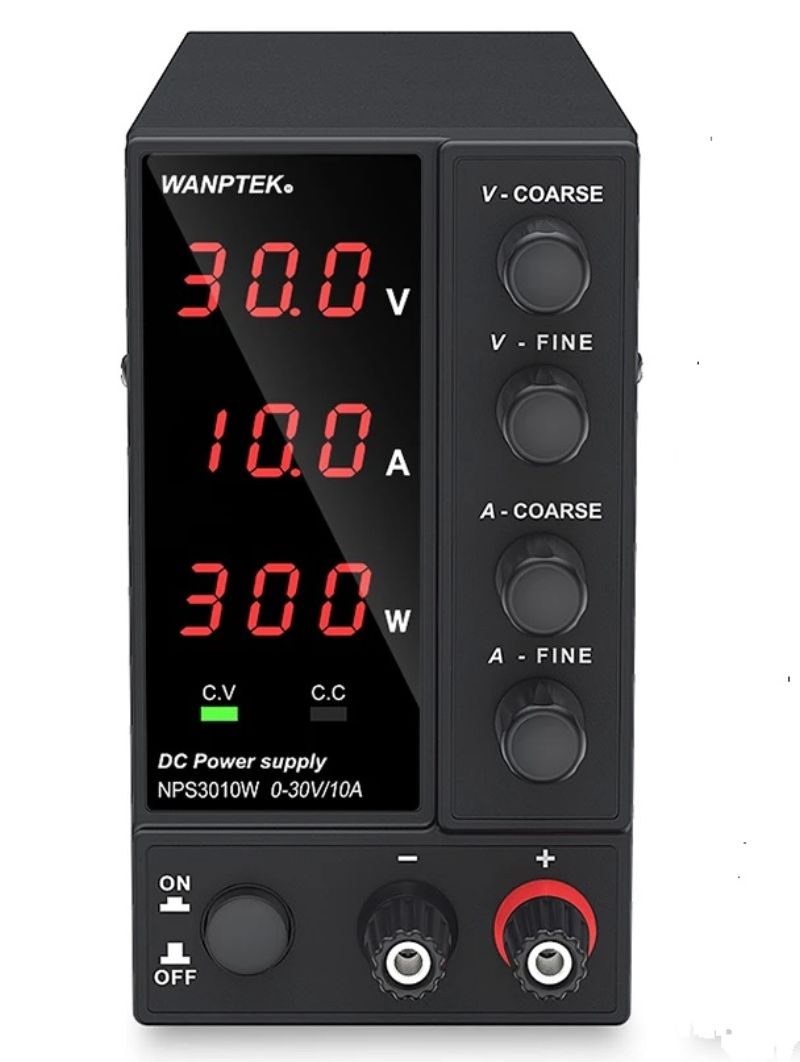 картинка Регулируемый лабораторный блок питания NPS3010W-3 0-30 В, 10 А, 3 разряда, черный от магазина "мир Электроники"