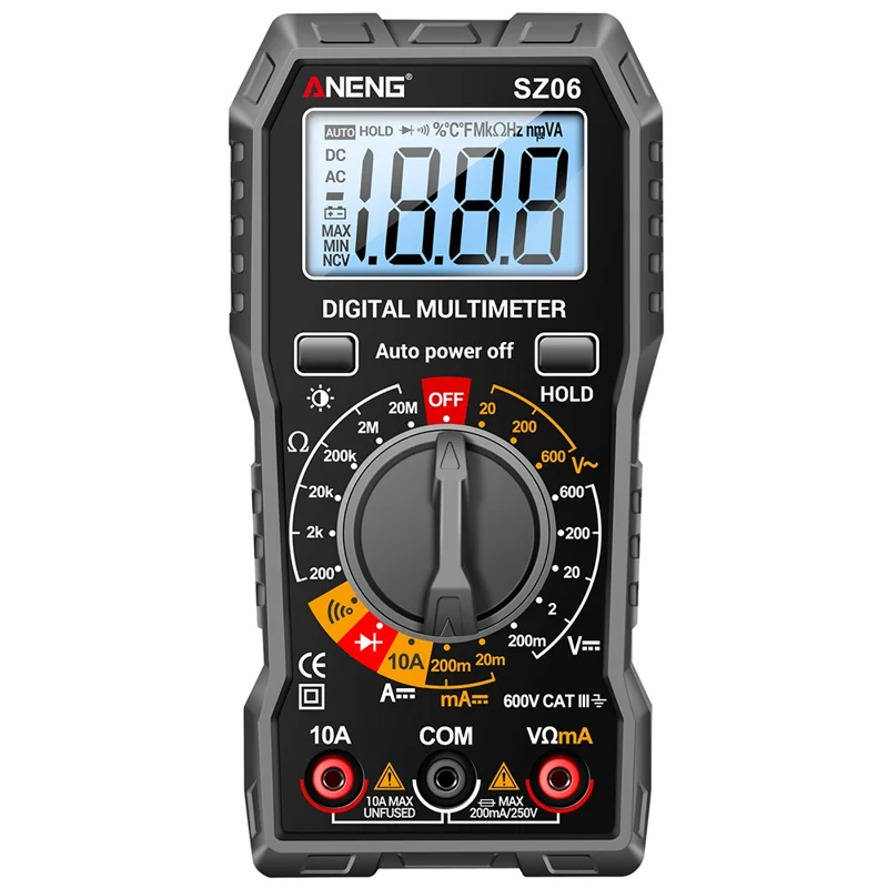 картинка Мультиметр тестер цифровой ANENG SZ06 черный от магазина "мир Электроники"