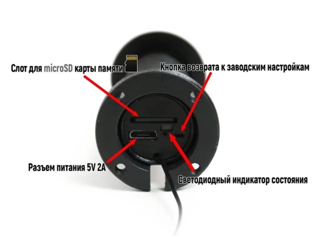 картинка Видео глазок дверной мини XJD-105C, Wi-Fi, 1080P, 1.7 мм, рыбий глаз от магазина "мир Электроники"
