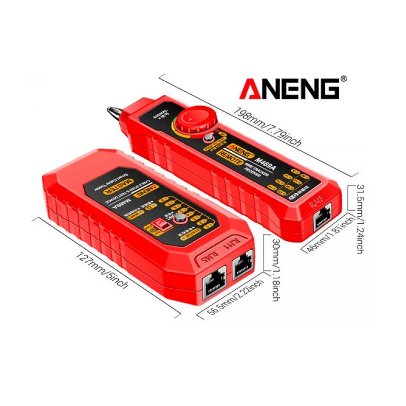 картинка Сетевой тестер ANENG M469C, RJ45, RJ11, трссировка, чехол от магазина "мир Электроники"