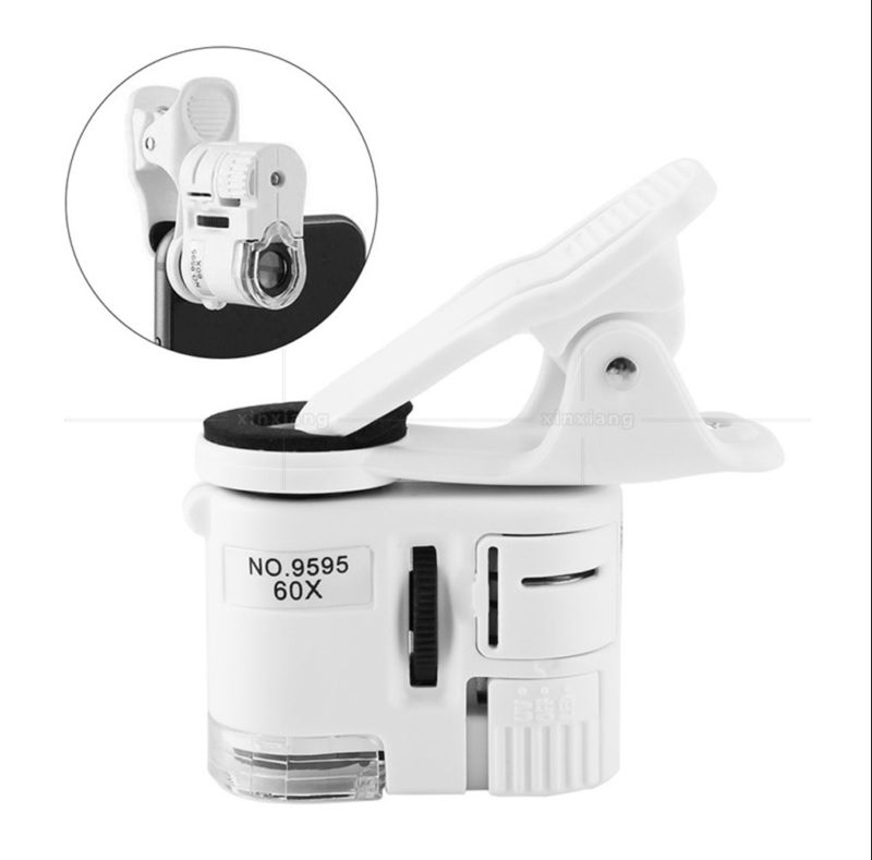 картинка Микроскоп мини 9595 60x для камеры смартфона от магазина "мир Электроники"