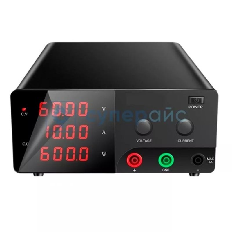 картинка Блок питания NICE-POWER R-SPS6010, 0-60В/10А, 3 индикатора, черный от магазина "мир Электроники"