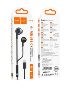 картинка Наушники проводные HOCO M115 USB TYPE-C 1.2 м черный от магазина "мир Электроники"