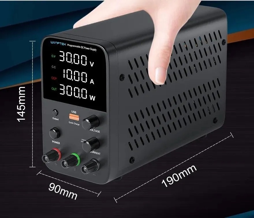 картинка Блок питания Wanptek WPS3010H 0-30В/10А, USB, 4 разряда импульсный от магазина "мир Электроники"