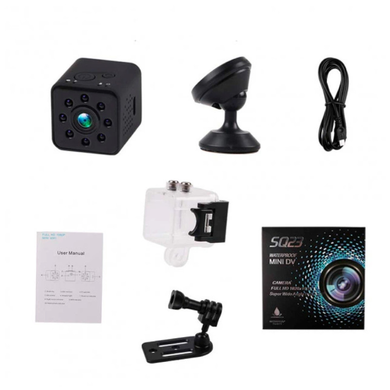картинка Экшн камера - видеорегистратор SQ23 с WIFI и аква кейсом (для подводной съемки) от магазина "мир Электроники"