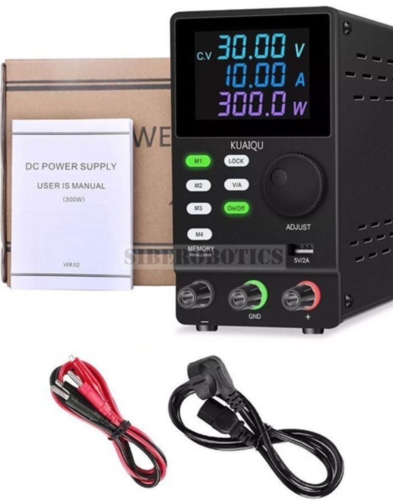 картинка Блок питания KUAIQU SPPS-3010D RS232, 0-30В/10А, память, USB, черный от магазина "мир Электроники"