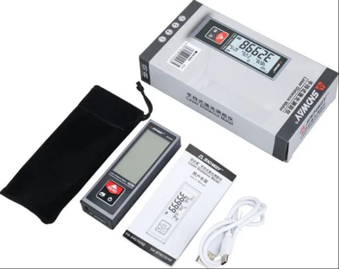 картинка Лазерный дальномер SW-B40, рулетка до 40 м, аккумулятор, точность 2 мм от магазина "мир Электроники"