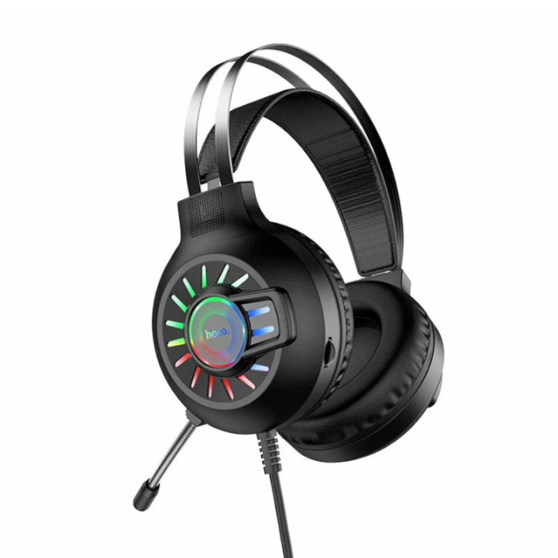 картинка Наушники проводные HOCO ESD04 игровые, RGB подсветка от магазина "мир Электроники"