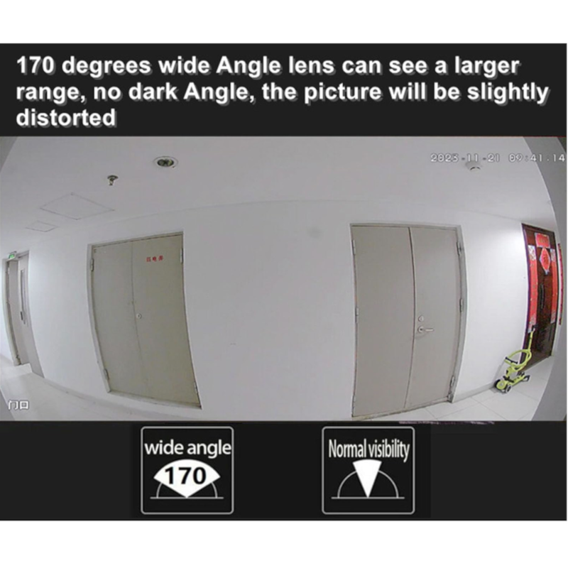 картинка Видео глазок дверной мини Wi-Fi, 1080P, Tuya, 1.7 мм, рыбий глаз от магазина "мир Электроники"