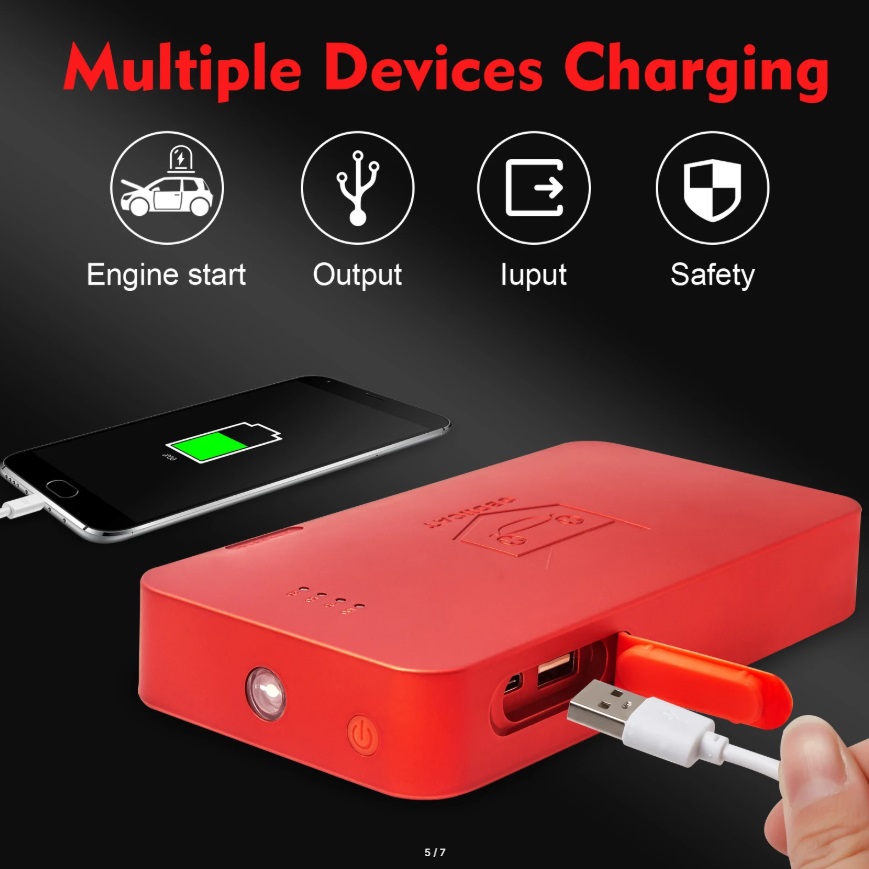 картинка Пусковое устройство для авто OBDIICAT D16, Car Starter 1000A, сумка от магазина "мир Электроники"