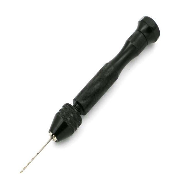 картинка Ручная мини дрель с патроном и набором сверл от магазина "мир Электроники"