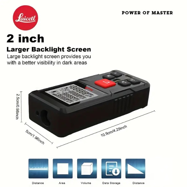 картинка Лазерный дальномер Laicetl E-70, 70 м, аккумулятор от магазина "мир Электроники"