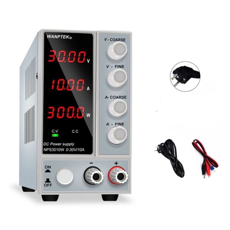 картинка Блок питания лабораторный NPS3010W4, 4 разряда, 0-30В/10А от магазина "мир Электроники"