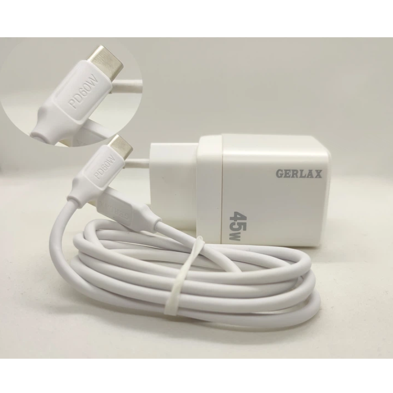 картинка Зарядное устройство GERLAX GA-47 USB Type-C, 45W, шнур Type-C Type-C от магазина "мир Электроники"