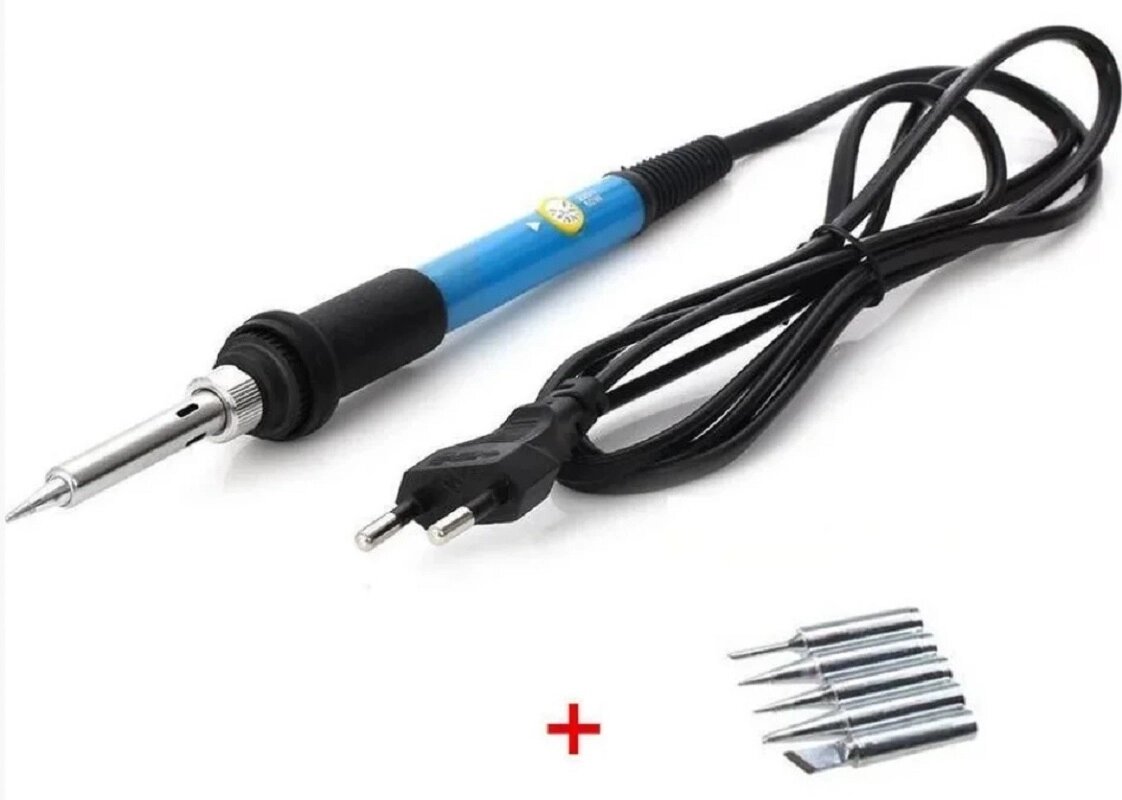 картинка Паяльник 60 Вт с регулировкой температуры и набором жал от магазина "мир Электроники"