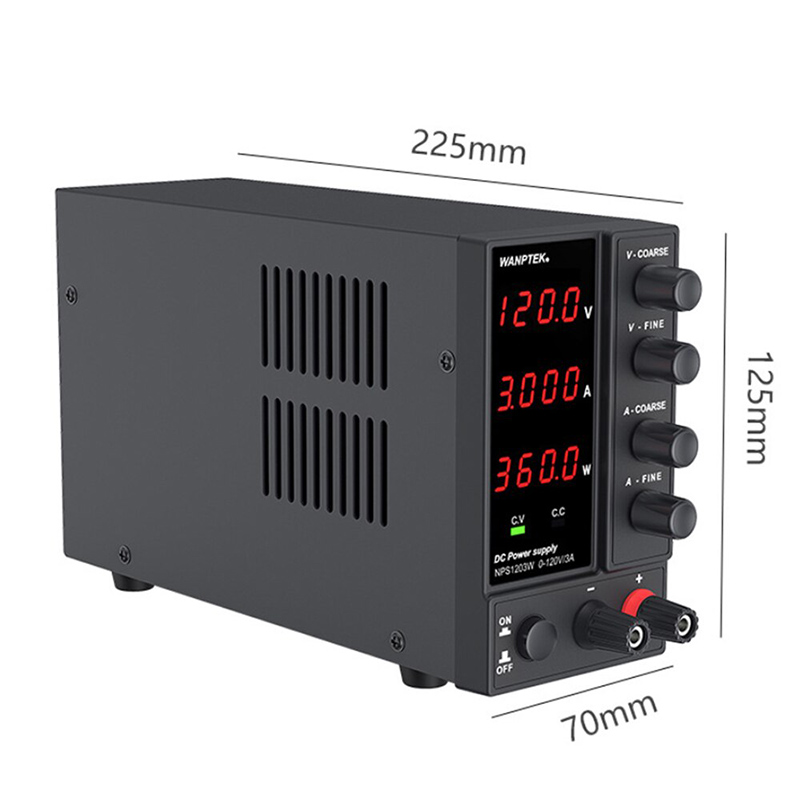 картинка Блок питания Wanptek NPS1203W-3 0-120В/3А, 3 разряда, черный от магазина "мир Электроники"