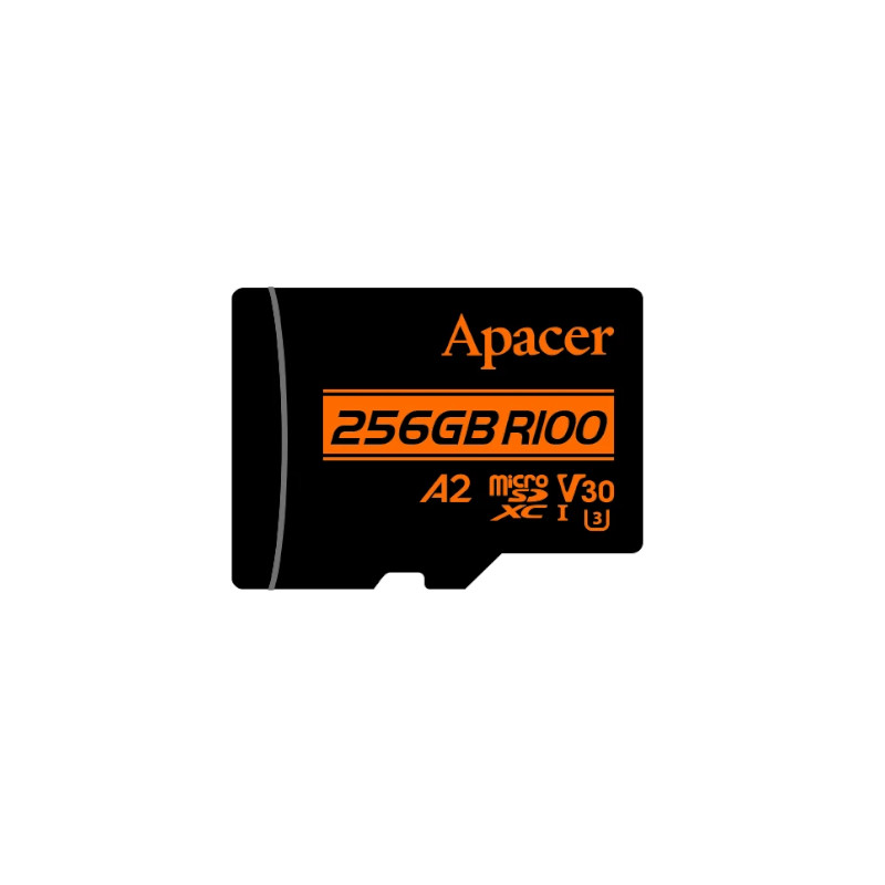 картинка SD карта Apacer AP256GMCSX10U8-R, MicroSDXC 256GB с адаптером от магазина "мир Электроники"