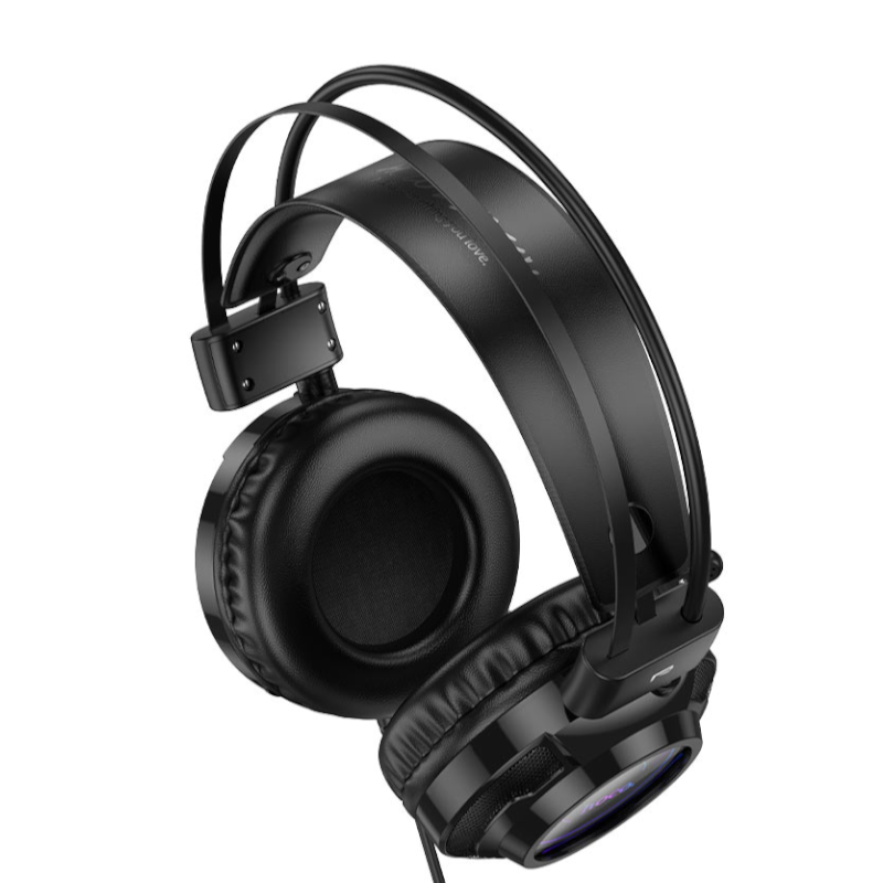 картинка Наушники проводные HOCO W110 игровые, RGB подсветка от магазина "мир Электроники"