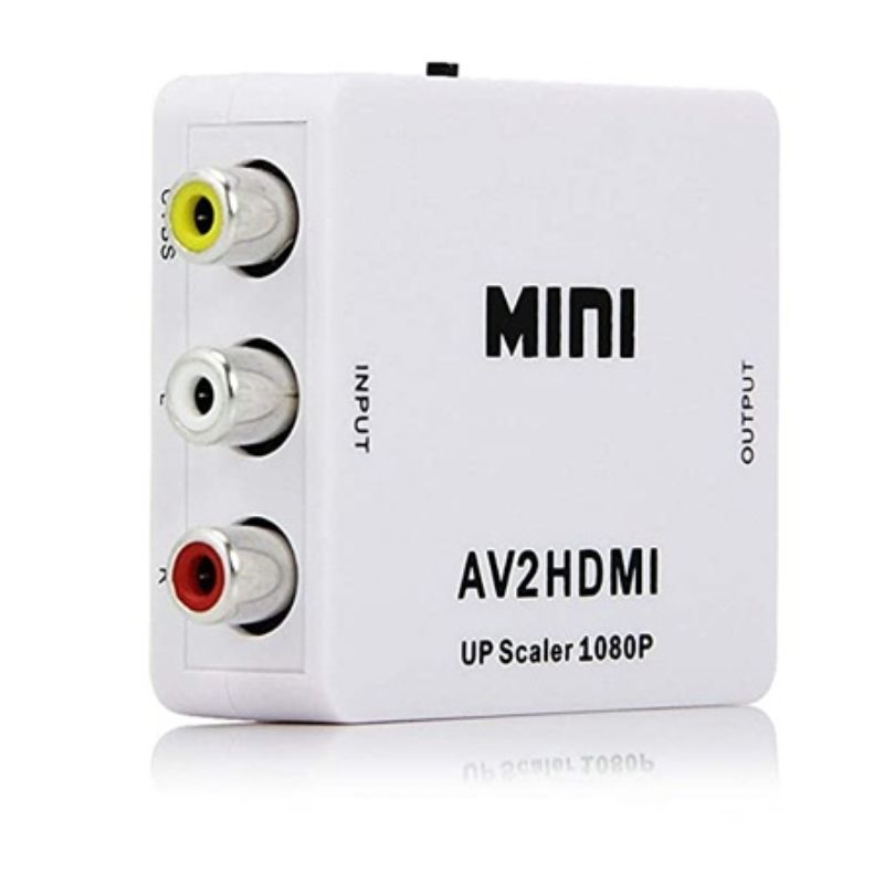 картинка Конвертор видео AV2HDMI mini 1080P, VGA 3 тюльпана на  HDMI от магазина "мир Электроники"