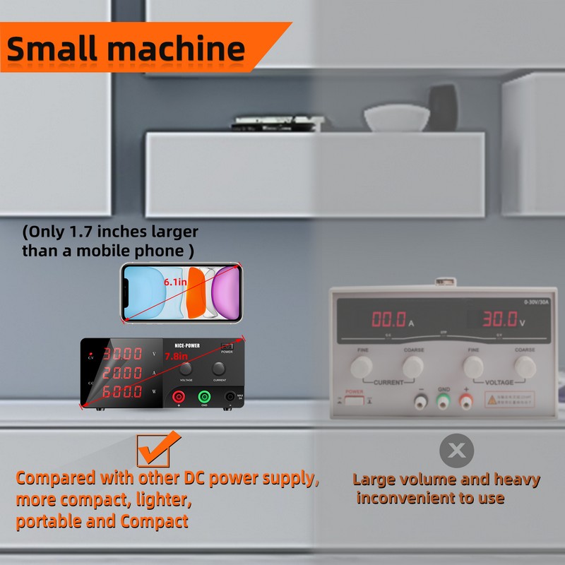 картинка Блок питания NICE R-SPS3020-232, 0-30В/20А, 3 индикатора, черный от магазина "мир Электроники"