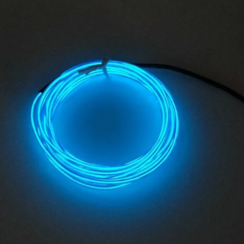 картинка Гибкий неон с адаптером на 3В 3м синий от магазина "мир Электроники"
