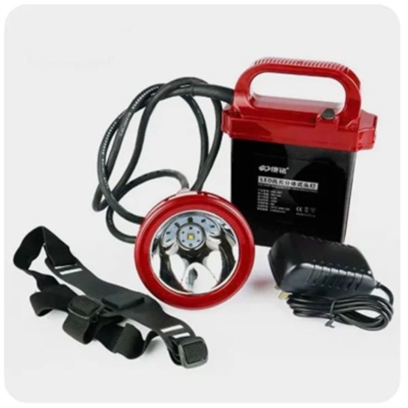 картинка Фонарь шахтерский ручной/налобный с мощным аккумулятором KM-206 от магазина "мир Электроники"