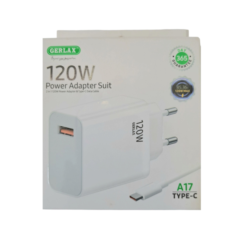 картинка Зарядное устройство GERLAX A17, PD 120W 6А, USB от магазина "мир Электроники"
